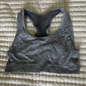 RBX Gray Racerback Sports Bra with Moisture-Wicking Fabric